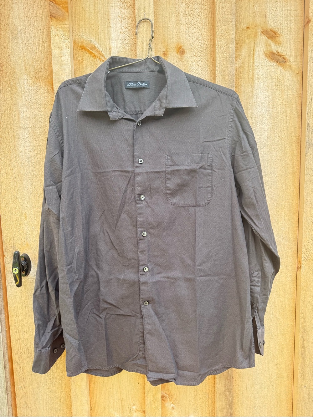 Classic Men's Button-Up Shirt in Dark Brown